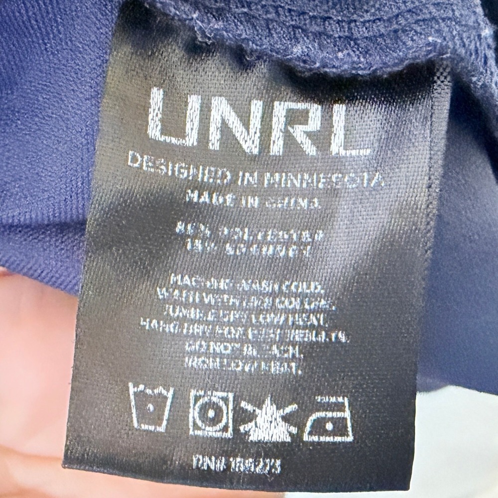 UNRL Mens Crossover Quarter Zip Pullover Navy Blue Athletic Fit XL - Picture 6 of 11